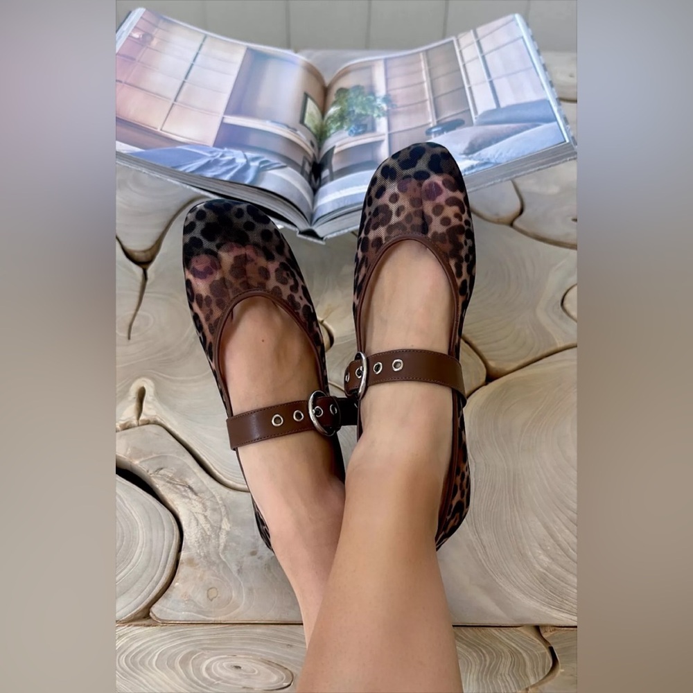 Reformation Bethany Ballet Flat Leopard Mesh - Picture 12 of 13